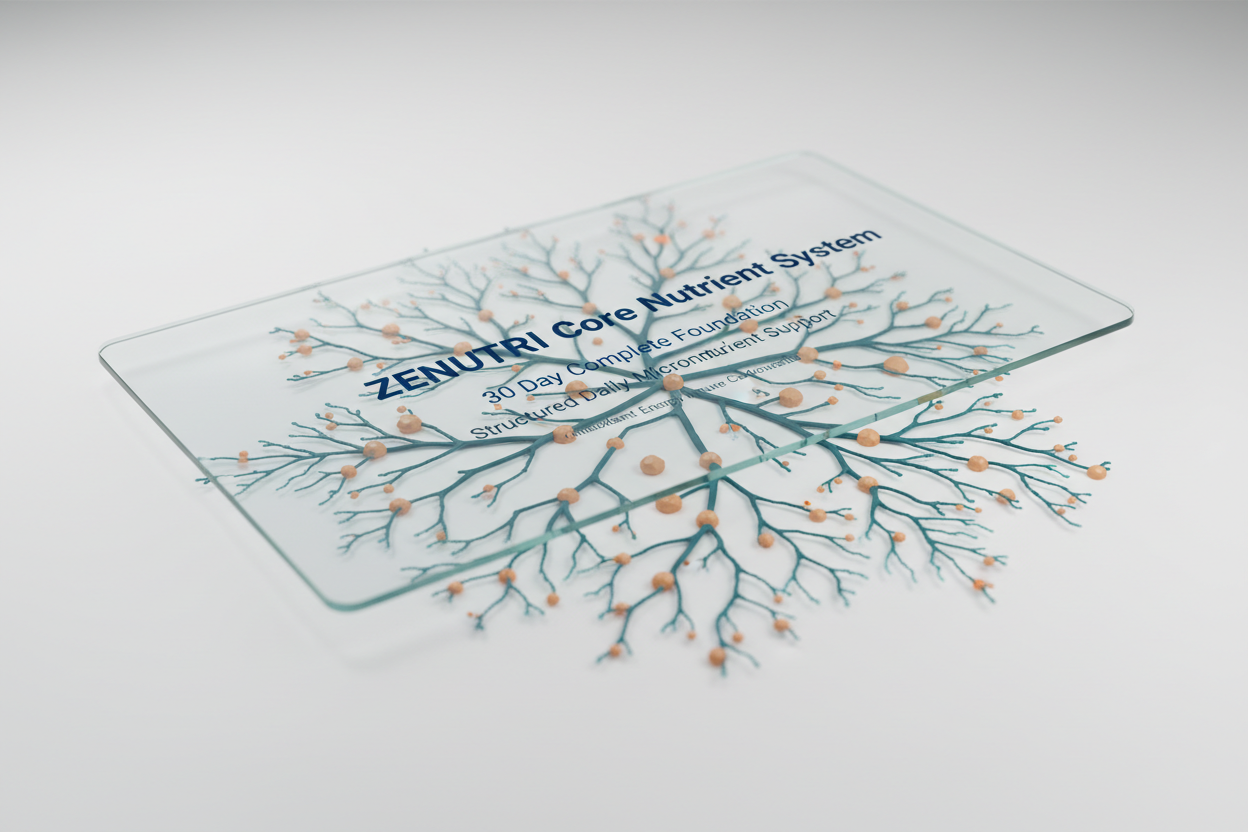 Glass mat with tree design and Zenutri on a white background