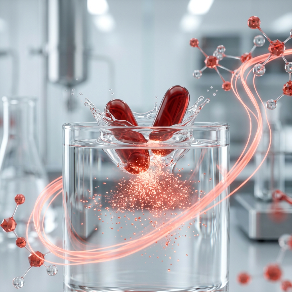 Astaxanthin softgel capsules releasing antioxidant compounds for cellular protection — alternate view