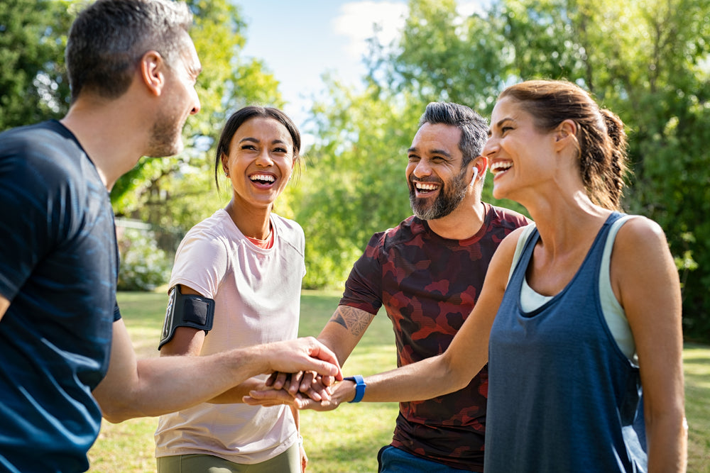 a group of people enjoy the morning workout  after taking zenutri vitamins