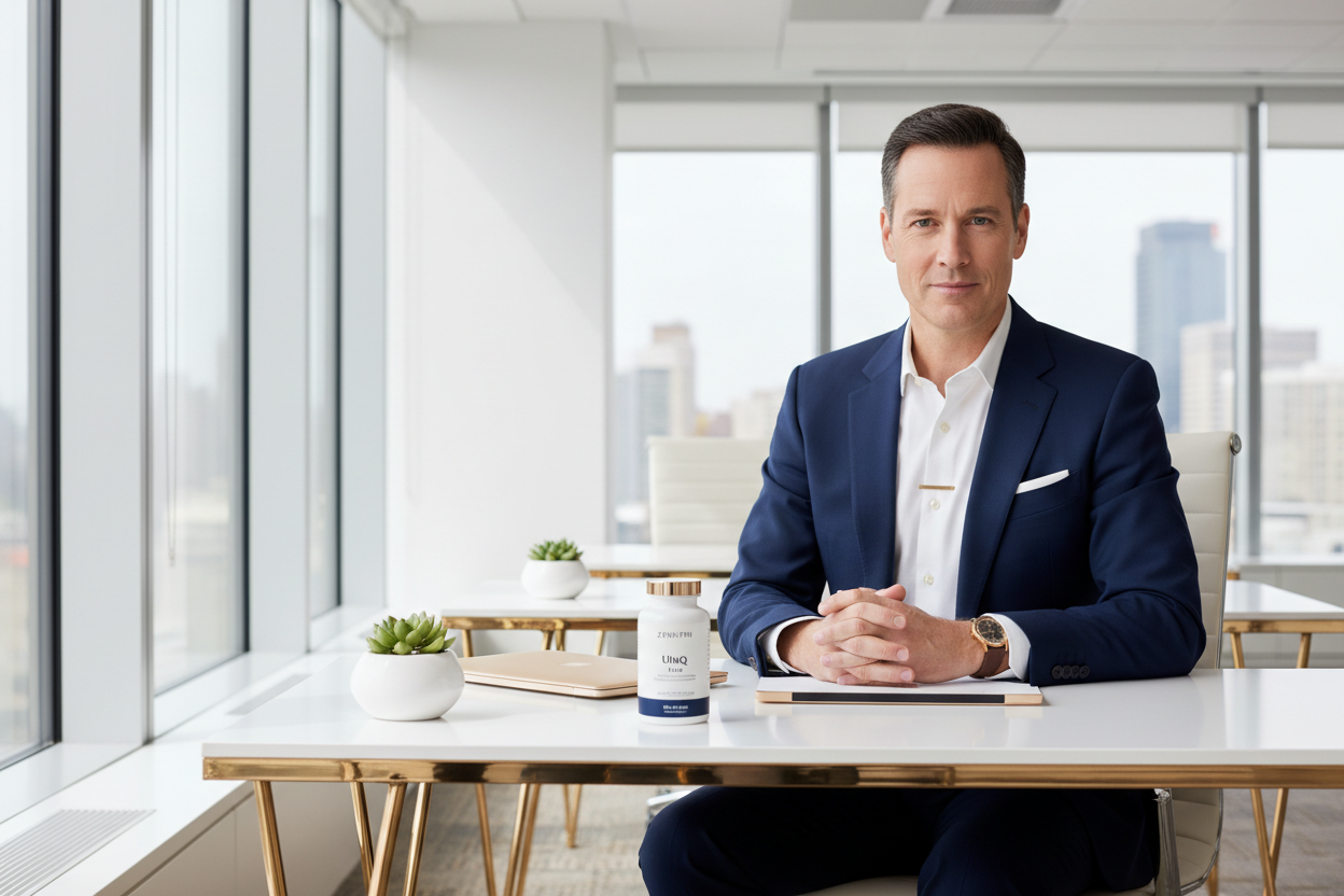 Mid age Man with Zenutri UbiQ Forte (CoQ10 150mg)