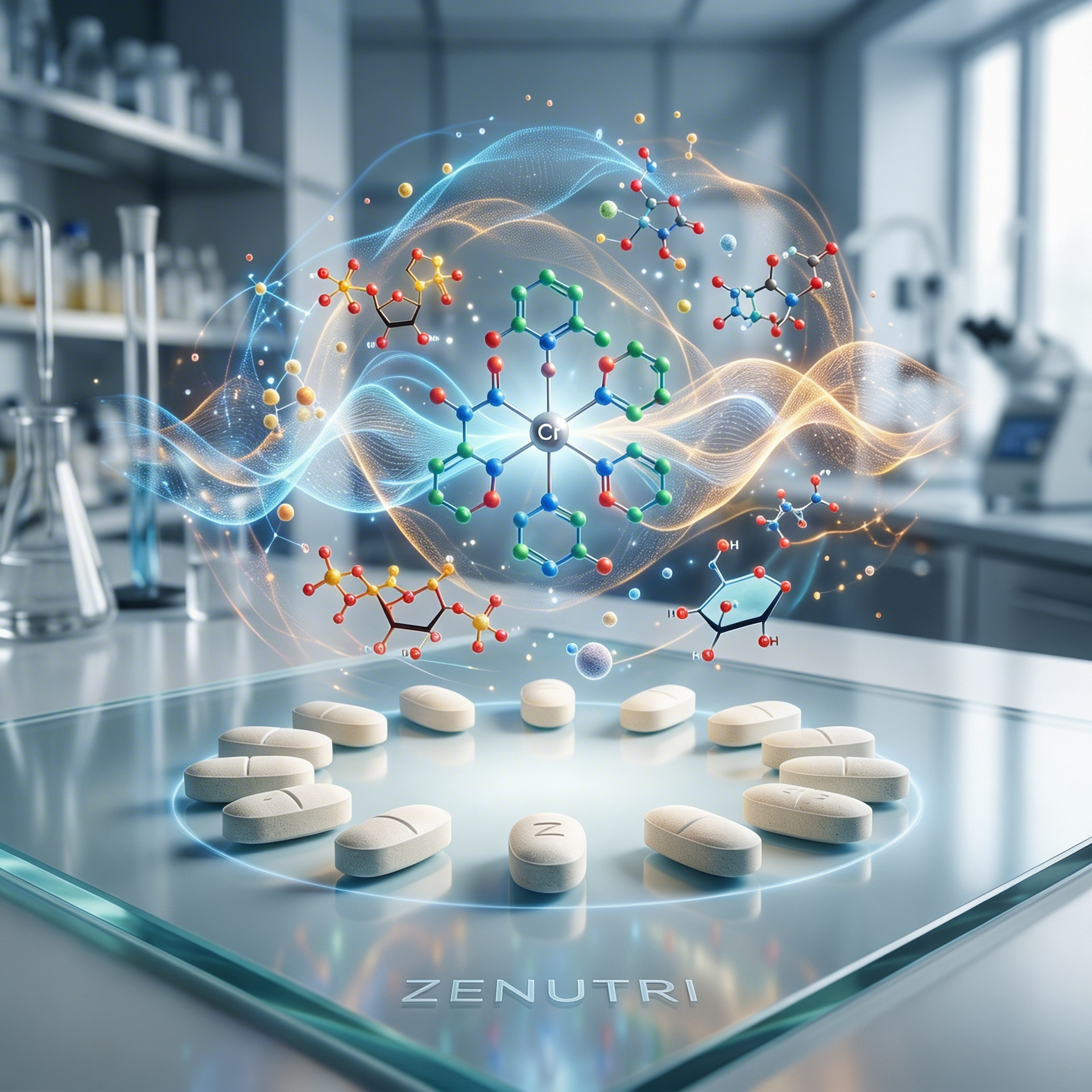 Zenutri Chromium Picolinate supplement tablets providing essential chromium mineral support
