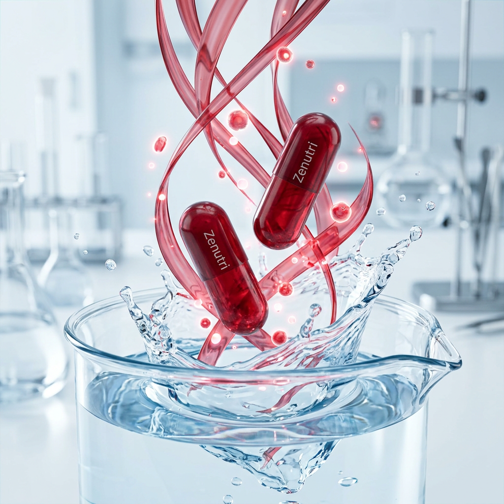 Zenutri Cranberry capsules releasing natural cranberry extract and antioxidants — alternate view