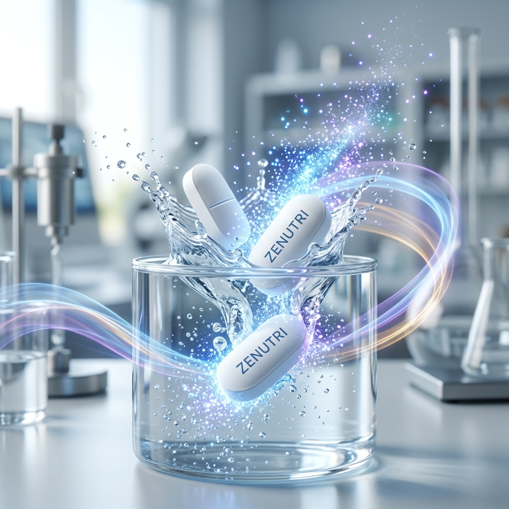 Zenutri Magnesium tablets releasing minerals for relaxation and energy support — alternate view