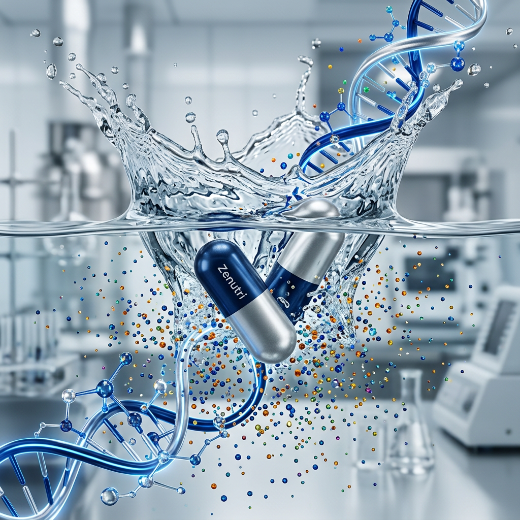 Zenutri Multivitamin for Him capsules releasing nutrients for energy and performance — alternate view