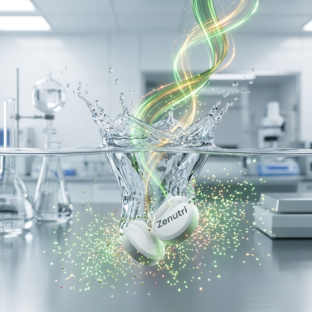 Zenutri Rhodiola tablets releasing adaptogenic compounds for energy and endurance — alternate view