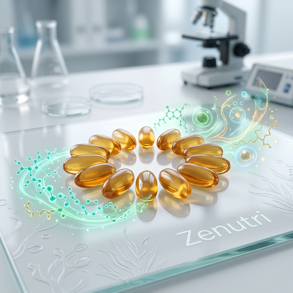 Zenutri Vegan Omega 3 capsules derived from algae with plant-based fatty acids