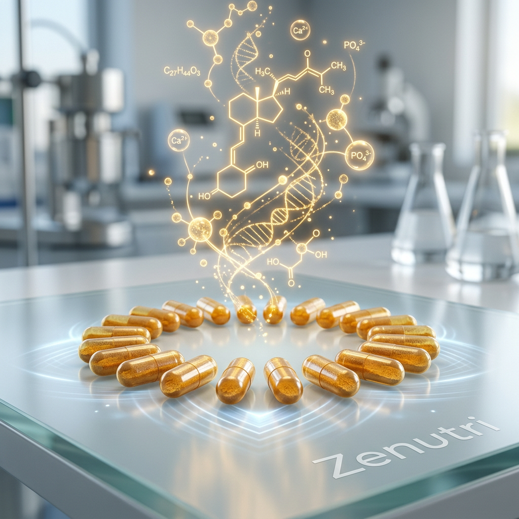 Zenutri Vitamin D capsules supporting nutrient absorption and overall health