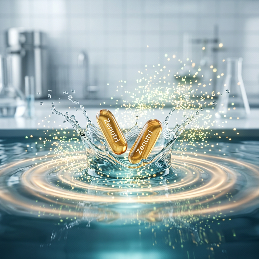Zenutri Vitamin E capsules releasing antioxidants for cellular protection — alternate view