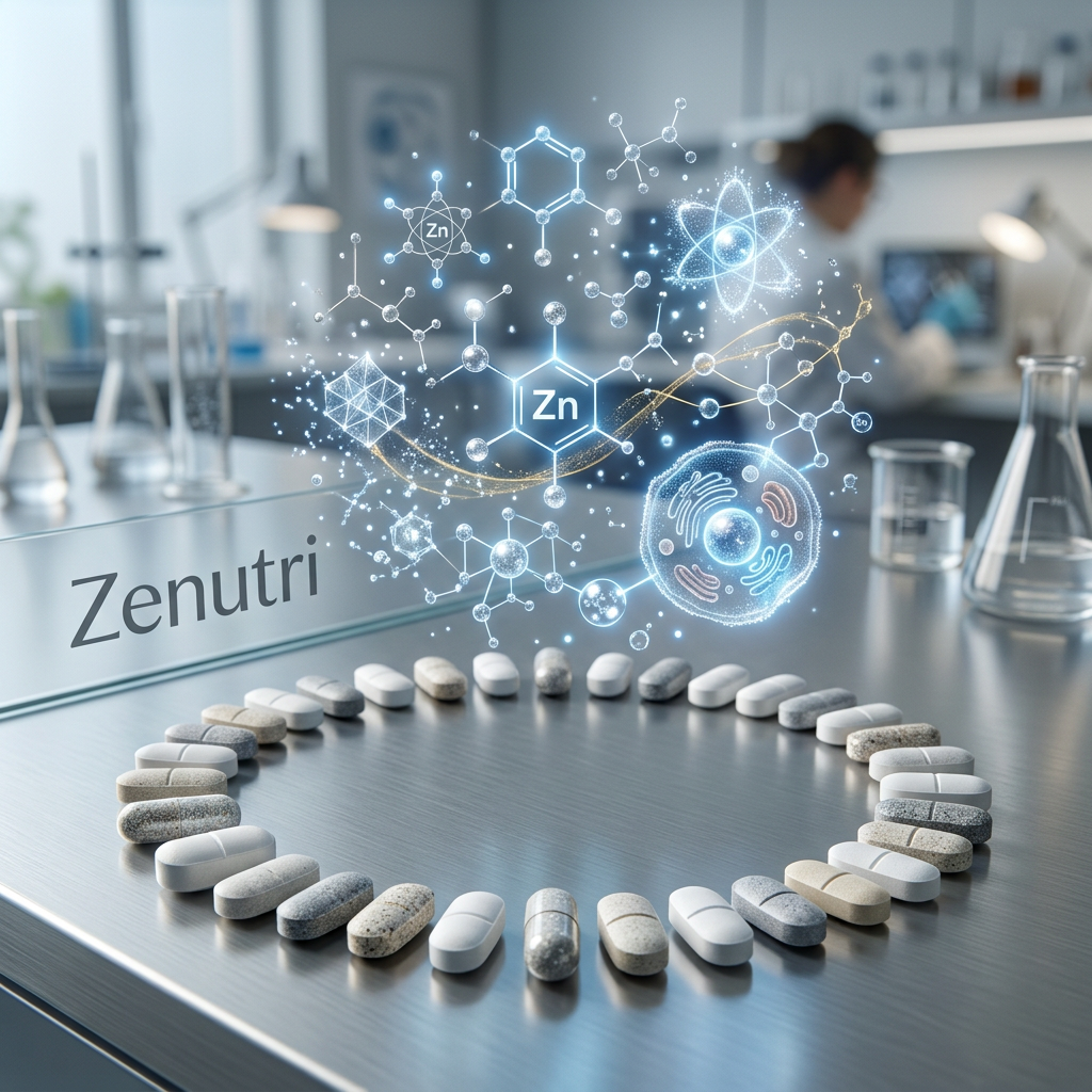 Zenutri Zinc tablets containing essential mineral for cellular and immune function